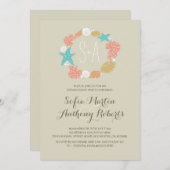 Invitation partie d'engagement sur la plage de couronnes naut (Devant / Derrière)