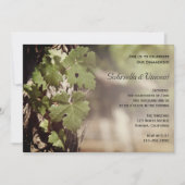 Invitation Partie d'engagement Vignoble Feuille de raisin nat (Devant)