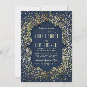 Invitation Partie d'engagement Vintage Gold Parties scintilla