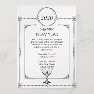 Invitation Partie d'Ève de nouvelles années de cannelures de