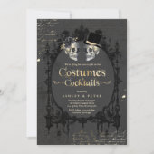 Invitation Partie d'Halloween pour adultes Vintage crâne goth (Devant)