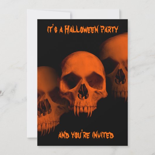 Invitation Partie d'horreur de Halloween (Devant)