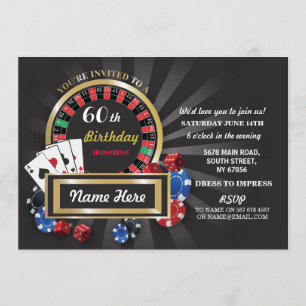 Invitation Partie d'invitation de Las Vegas d'anniversaire de