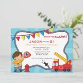 Invitation Partie d'invitation de pompier/invitation de (Debout devant)