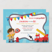 Invitation Partie d'invitation de pompier/invitation de (Devant / Derrière)