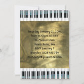 Invitation Partie d'or de clés de piano et de notes de (Dos)