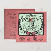 Invitation Partie drôle de réveillon de la Saint Sylvestre (Devant / Derrière)