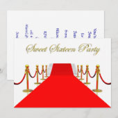 Invitation Partie du bonbon 16 à événement de tapis rouge (Devant / Derrière)