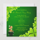 Invitation Partie du jour de danse de St Patrick mignon de (Dos)