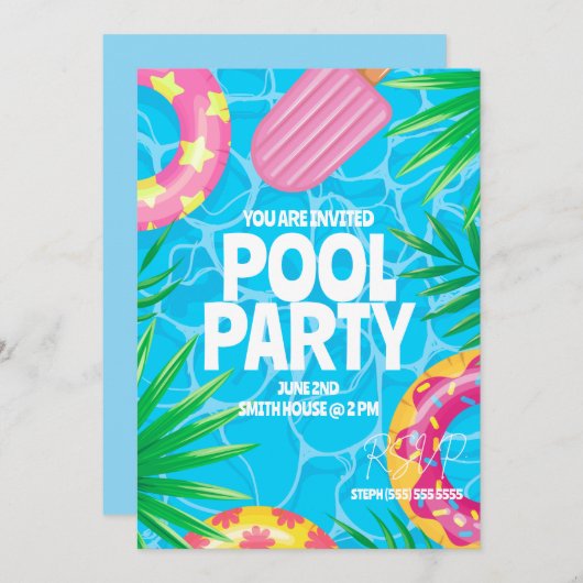 Invitation Partie du pool (Devant / Derrière)