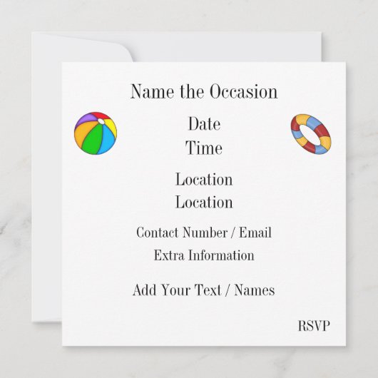 Invitation Partie du pool (Dos)