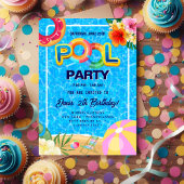 Invitation Partie du pool | Nage Anniversaire