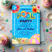 Invitation Partie du pool | Nage Anniversaire