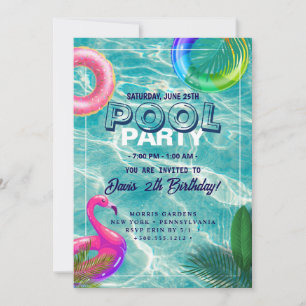 Invitation Partie du pool Nage Anniversaire