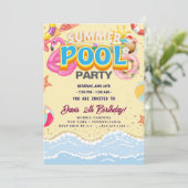 Invitation Partie du pool | Nage Anniversaire (Debout devant)