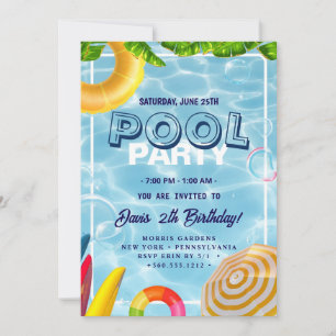 Invitation Partie du pool Nage Anniversaire
