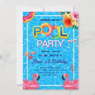 Invitation Partie du pool Nage Anniversaire