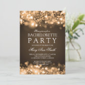 Invitation Partie élégante de scintillement de Bachelorette (Debout devant)