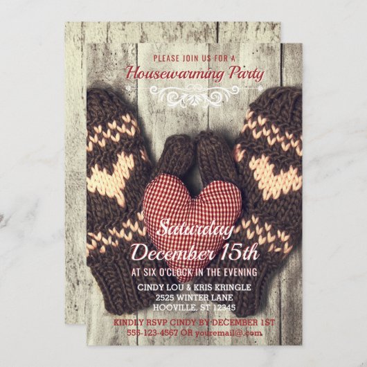 Invitation Partie en bois rustique de pendaison de (Devant / Derrière)