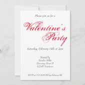 Invitation Partie en forme de coeur de Saint-Valentin de rose (Dos)