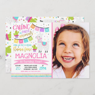 Invitation Partie entière d'amusement de lama d'invitation