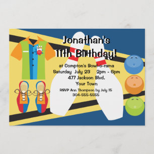 Invitation Partie faite sur commande de bowling