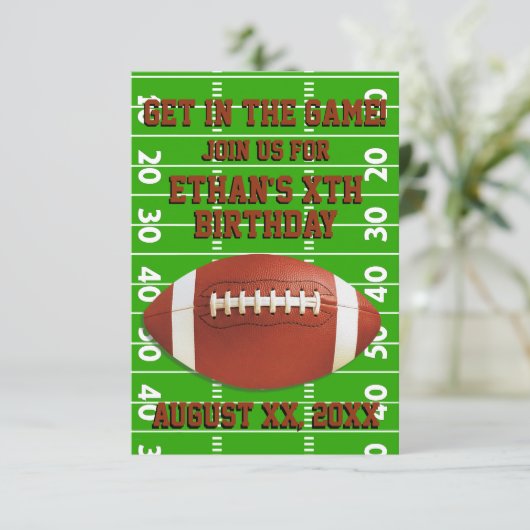 Invitation Partie faite sur commande du football (Debout devant)