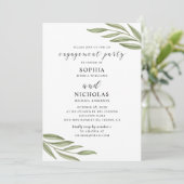 Invitation Partie fiançale de verdure d'aquarelle (Debout devant)