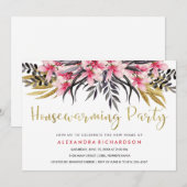 Invitation Partie florale de pendaison de crémaillère de Faux (Devant / Derrière)