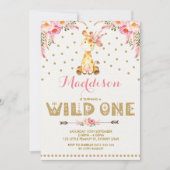 Invitation Partie florale SAUVAGE d'or rose d'invitation de (Devant)