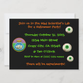 Invitation Partie folle de Halloween de scientifique (Dos)