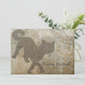 Invitation Partie française d'adulte de lustre de silhouette (Debout devant)