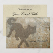 Invitation Partie française d'adulte de lustre de silhouette (Devant / Derrière)