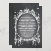 Invitation Partie gothique noire d'invitation de cadre (Devant / Derrière)