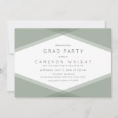 Invitation Partie graduée géométrique et bleu en ardoise (Devant)