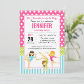 Invitation Partie gymnastique de filles d'invitation (Debout devant)