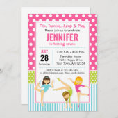 Invitation Partie gymnastique de filles d'invitation (Devant / Derrière)