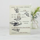 Invitation Partie Halloween personnalisable vintage (Debout devant)