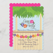 Invitation Partie hawaïenne de Luau (Devant / Derrière)