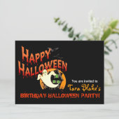 Invitation Partie heureuse de costume de Halloween (Debout devant)