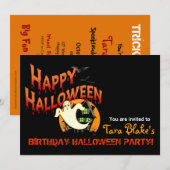 Invitation Partie heureuse de costume de Halloween (Devant / Derrière)