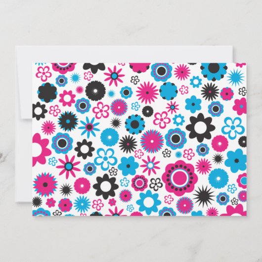 Invitation Partie heureuse de fleur (Dos)