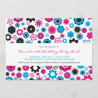 Invitation Partie heureuse de fleur