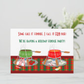 Invitation Partie Invitaitons de fondue de Noël de pots de (Debout devant)