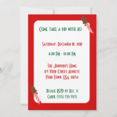 Invitation Partie Invitaitons de fondue de Noël de pots de (Dos)