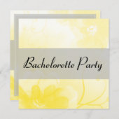 Invitation Partie jaune et grise chic de Bachelorette de (Devant / Derrière)