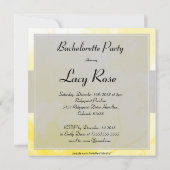 Invitation Partie jaune et grise chic de Bachelorette de (Dos)