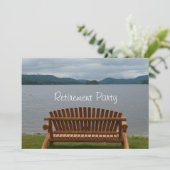 Invitation Partie-Lakeview de retraite avec le banc en bois (Debout devant)