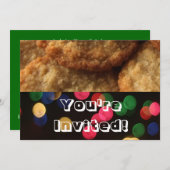 Invitation Partie lumineuse de fête d'échange de biscuit de (Devant / Derrière)