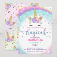 Partie magique de licorne d'invitation